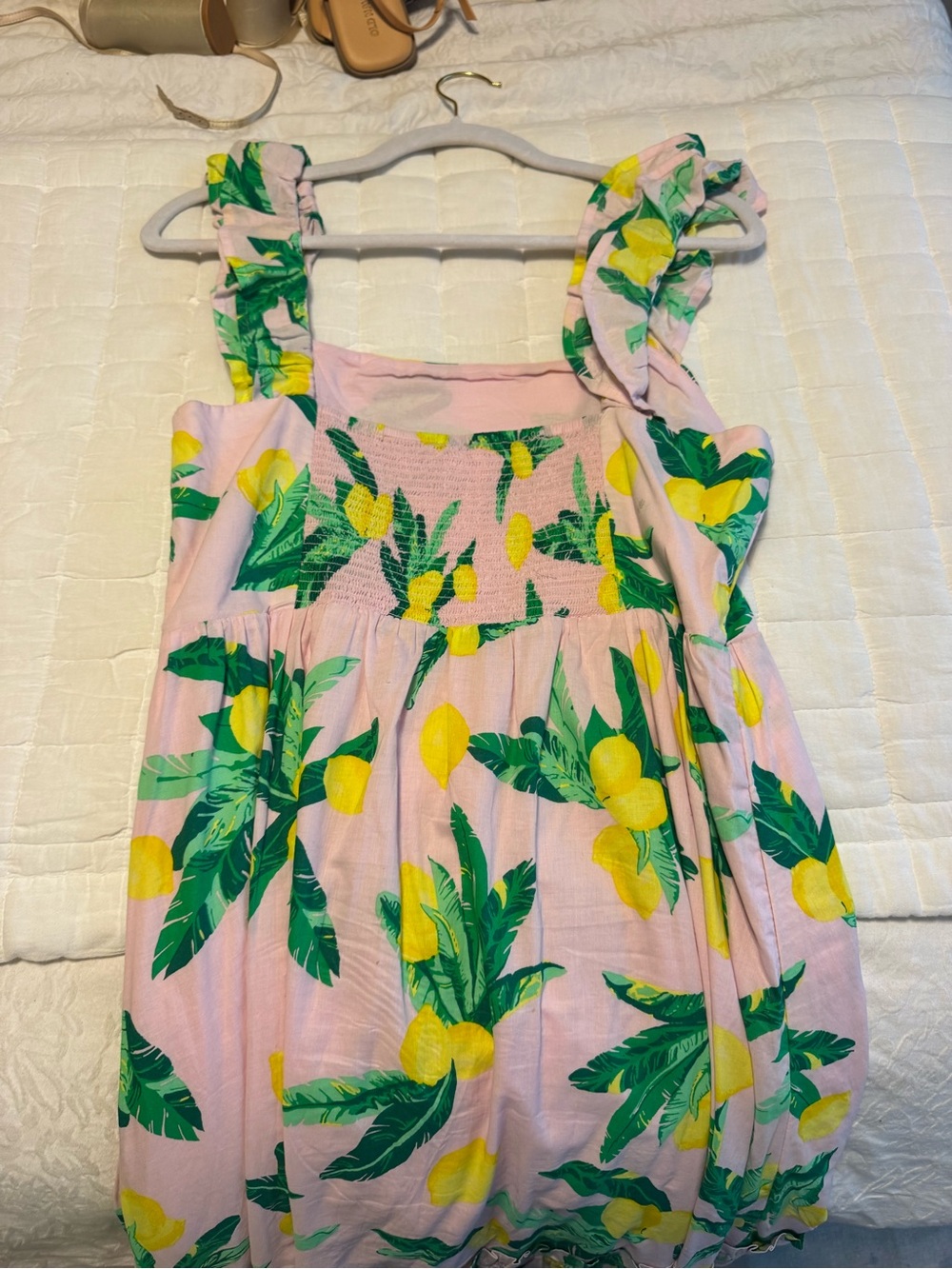 J-Crew Pink Lemon Print Sundress - Picture 2 of 3